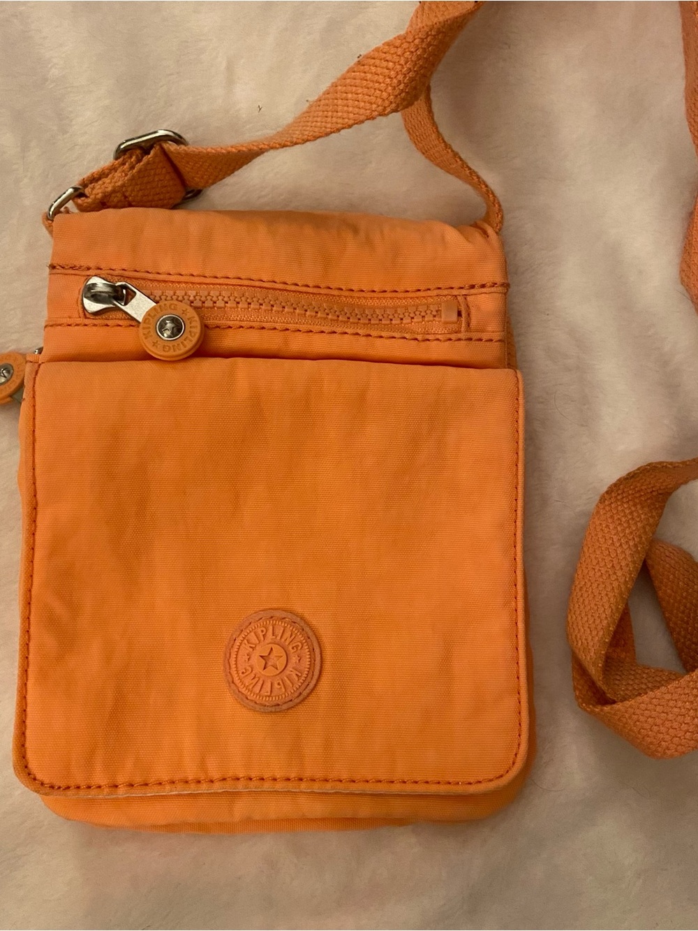 Kipling Bright Orange Mini Crossbody Bag